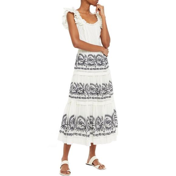 NWT Ulla Johnson Julietta Dress White Cream Sz 6 Victorian Boho Chic Cotton - Picture 2 of 12